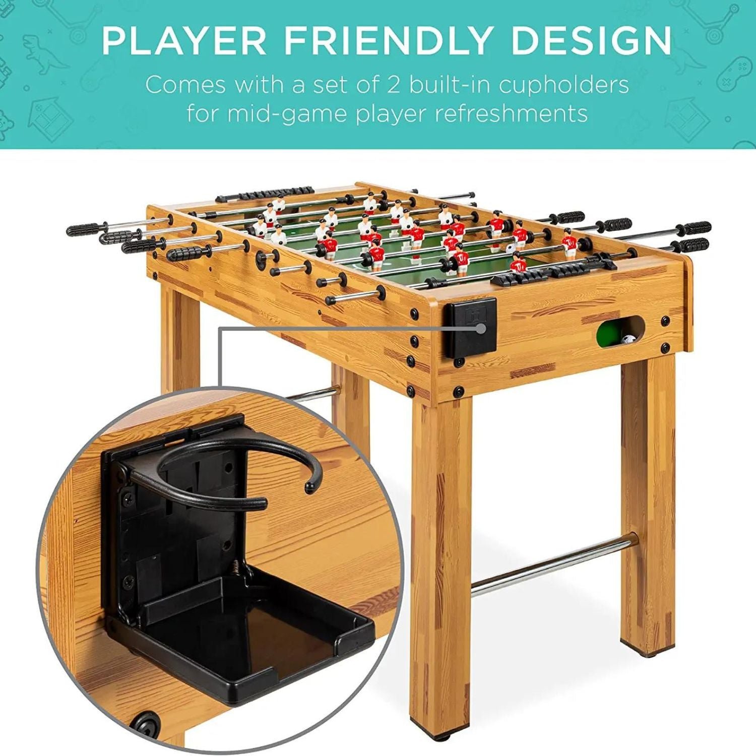 48 " Foosball Table Outdoor And Indoor For Sale - Best Table Soccer For Home, Game Room - Image 2