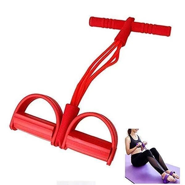 2-Tube Foot Pedal Resistance Band Elastic Pull Rope Fitness Equipment Multi-Function - Image 2