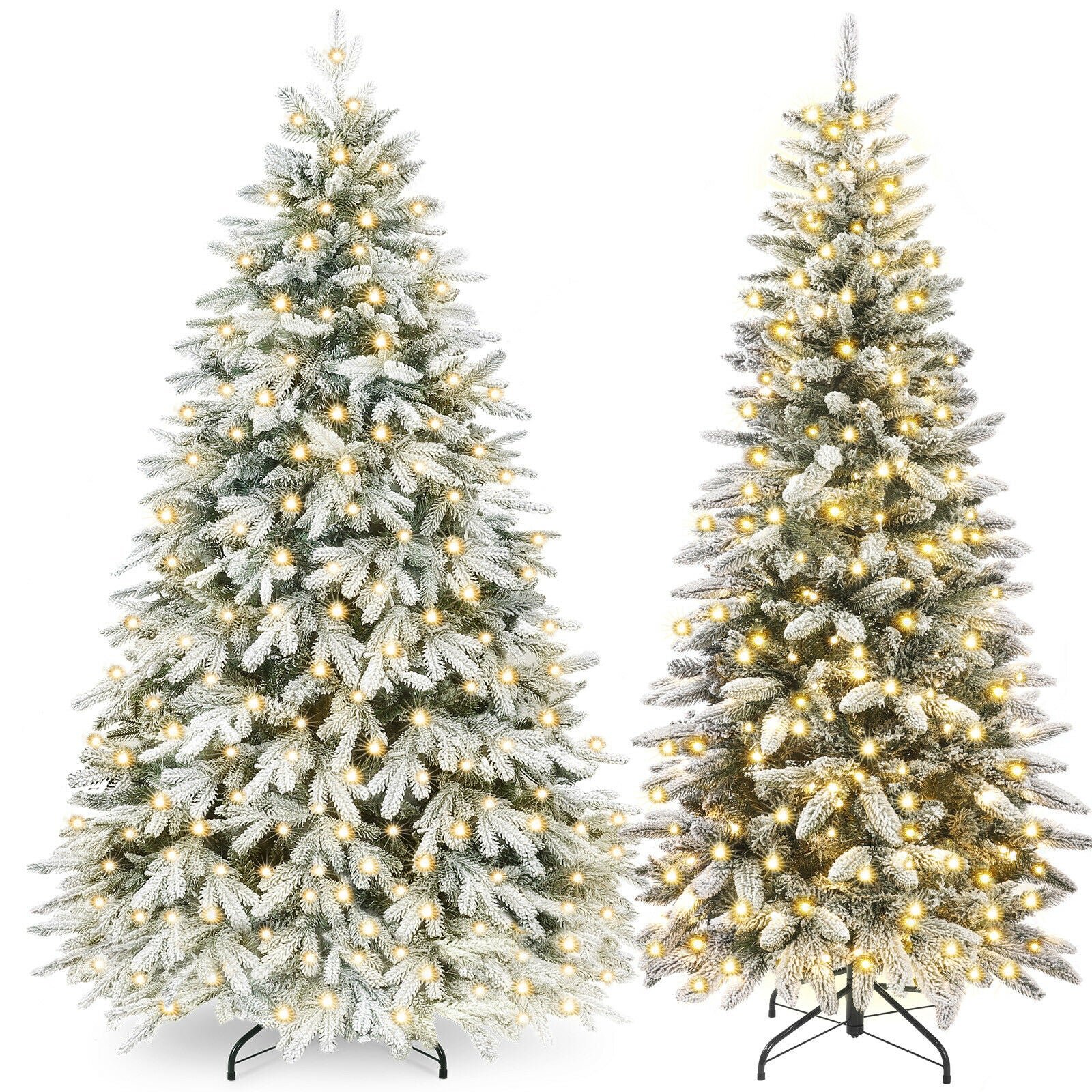 6ft Pre-lit Artificial Flocked Christmas Tree - Best White Pencil Christmas Tree - Image 12