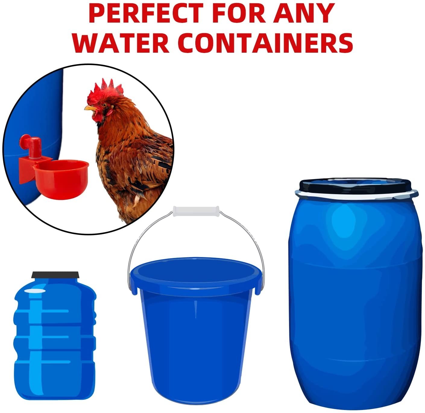Automatic Chicken Water Cups - Poultry Drinking And Watering Cups, Duck Water Dispenser - Image 9