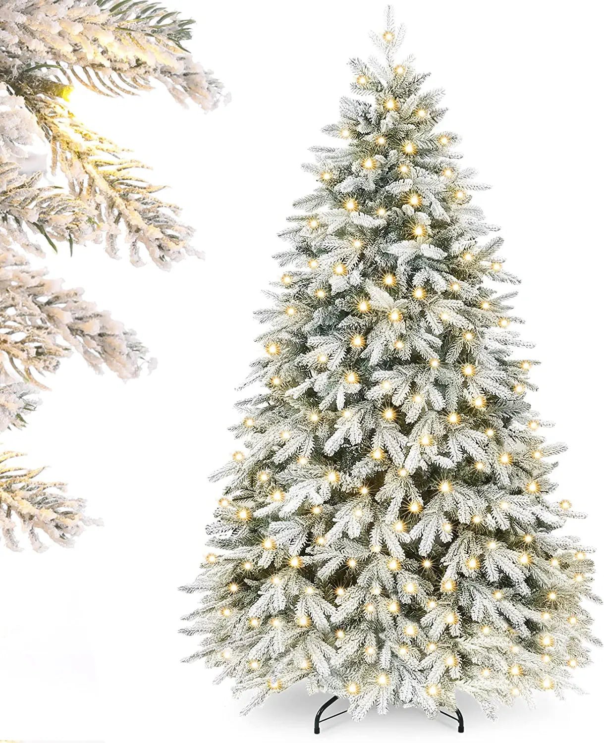6ft Pre-lit Artificial Flocked Christmas Tree - Best White Pencil Christmas Tree - Image 3