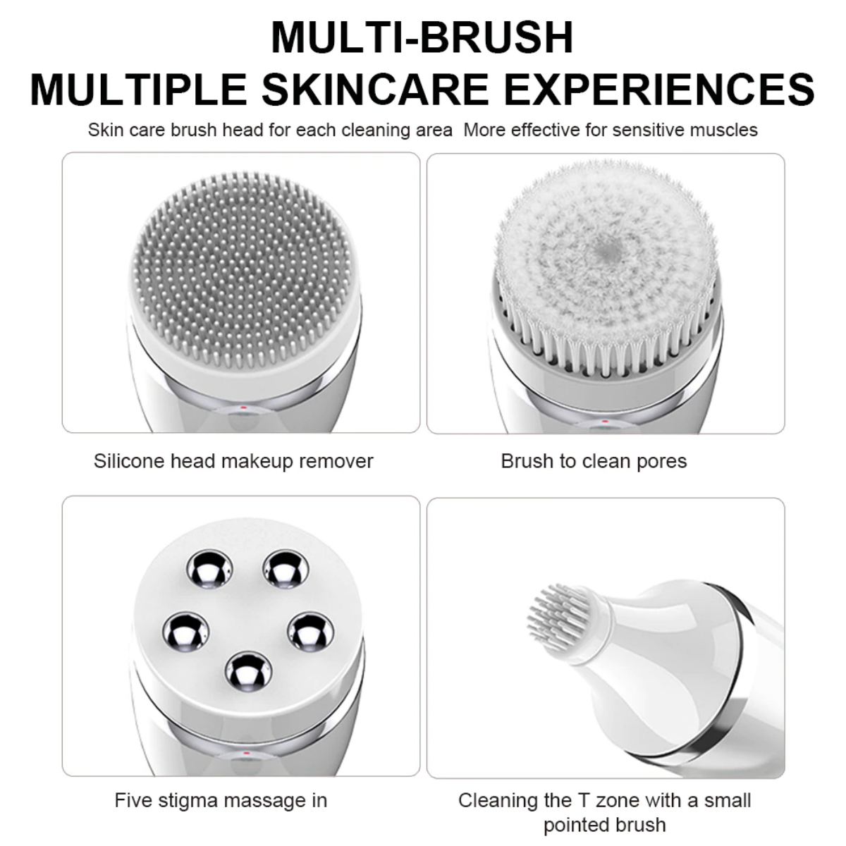 Electric Facial Cleansing Brush - Silicone Face Massager Scrubber - Image 5