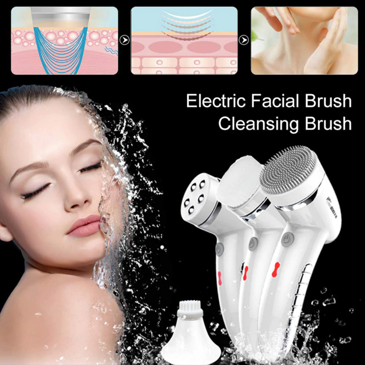 Electric Facial Cleansing Brush - Silicone Face Massager Scrubber - Image 6