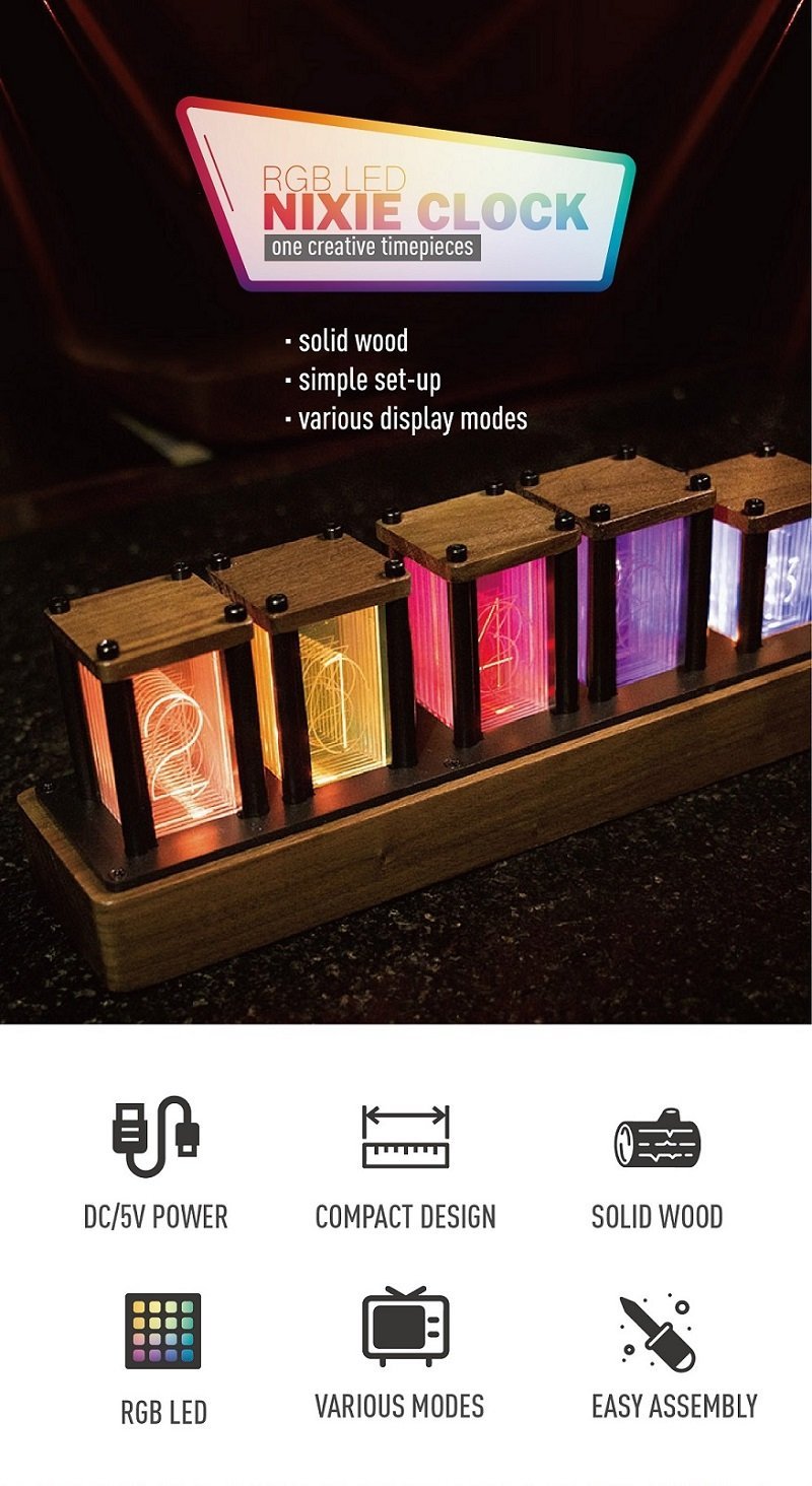 Led Tube Light Nixie Clock - Electronic Creative Computer Desktop Decor - Image 13