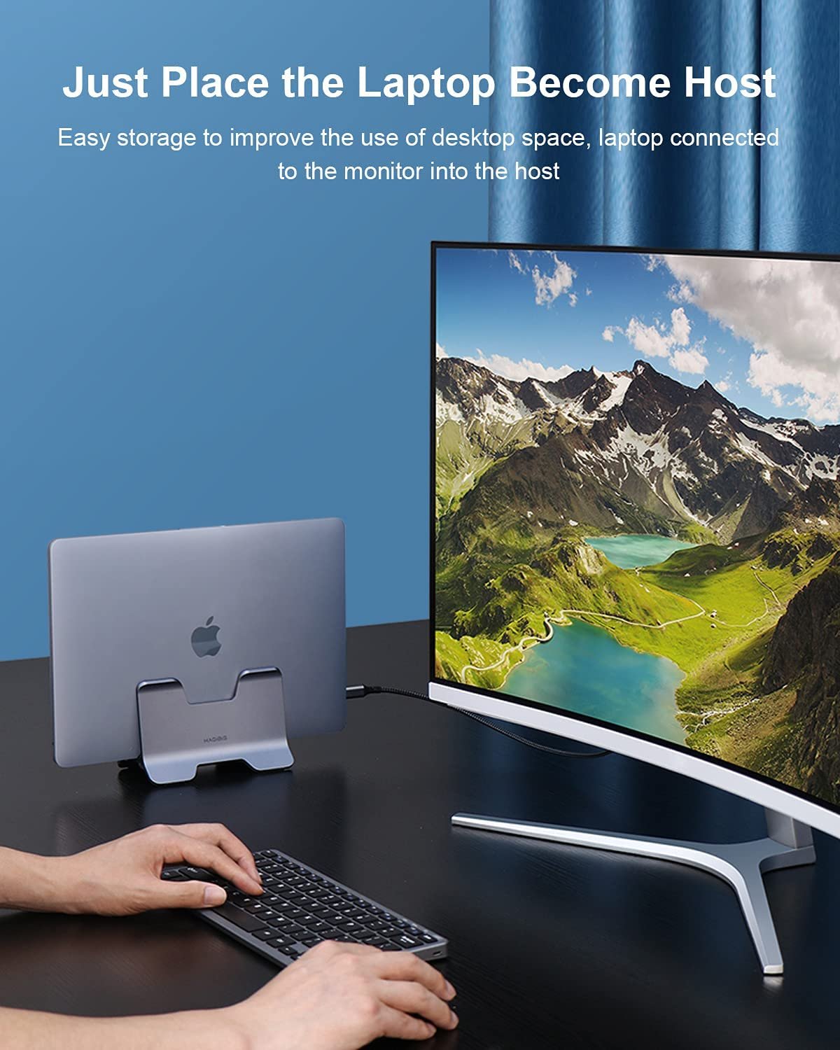 Vertical Laptop Stand Holder - Space Saving Laptop Docking Station - Image 6