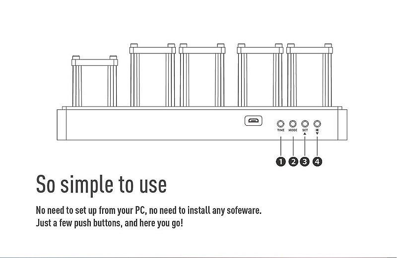 Led Tube Light Nixie Clock - Electronic Creative Computer Desktop Decor - Image 12
