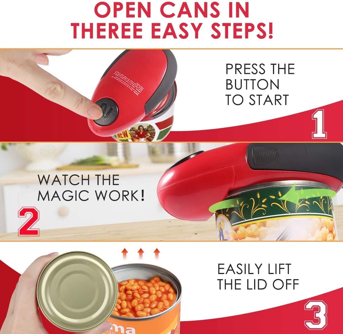 Best Electric Can Openers - OneTouch Can Opener Kitchen Tool - Image 4