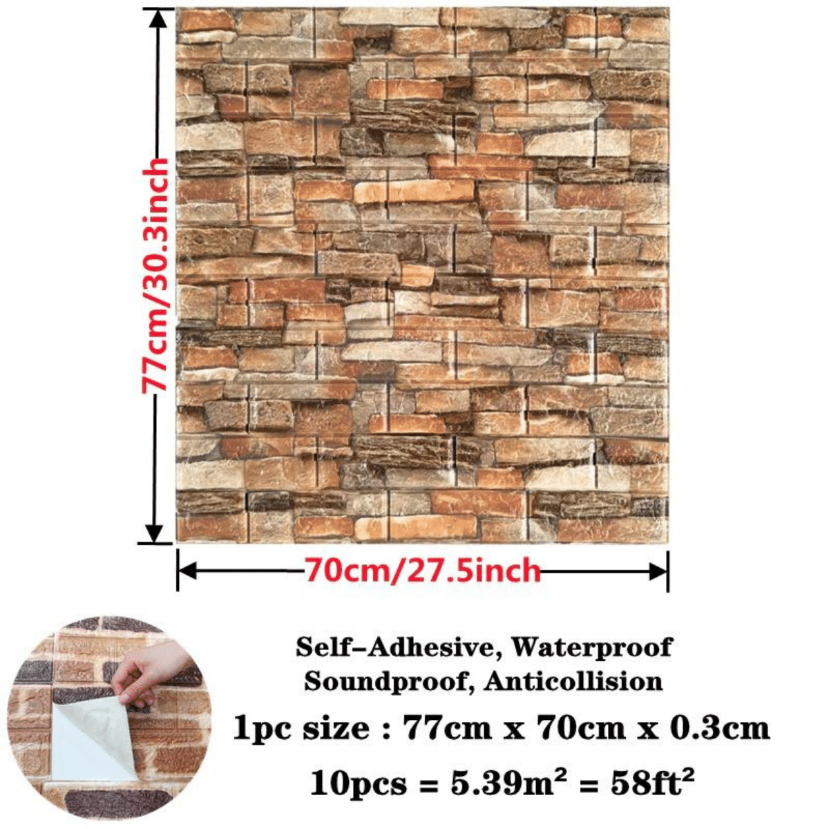 Peel And Stick On Backsplash Tiles - 3D Wall Panels Peel And Stick - Image 8