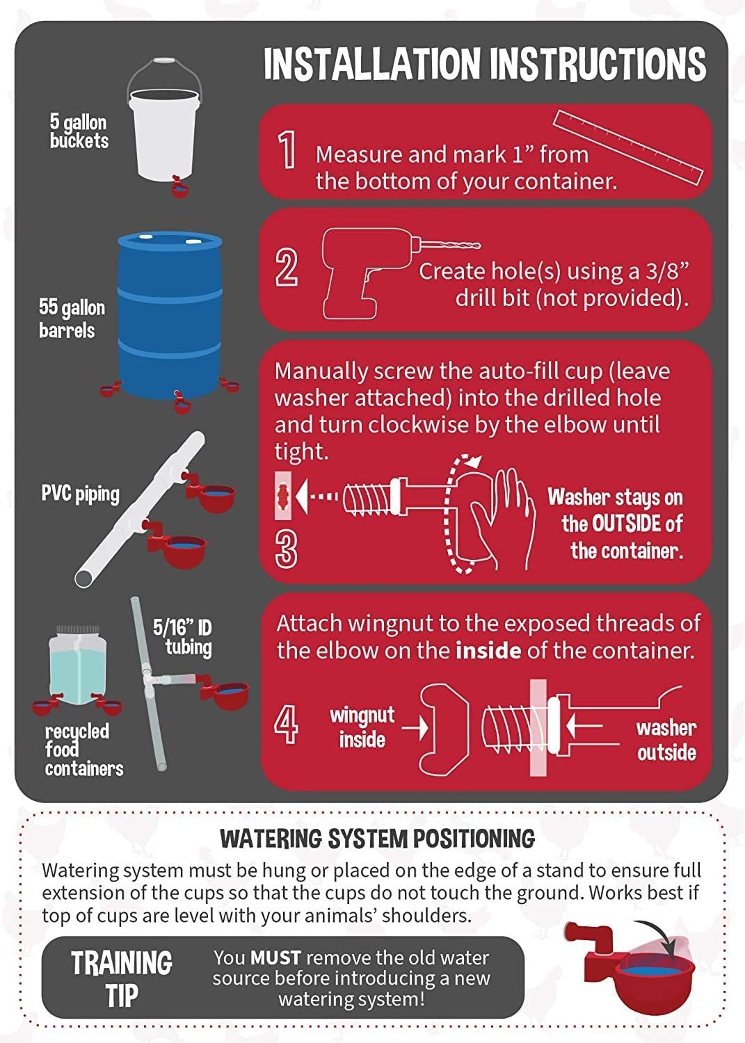 Automatic Chicken Water Cups - Poultry Drinking And Watering Cups, Duck Water Dispenser - Image 6