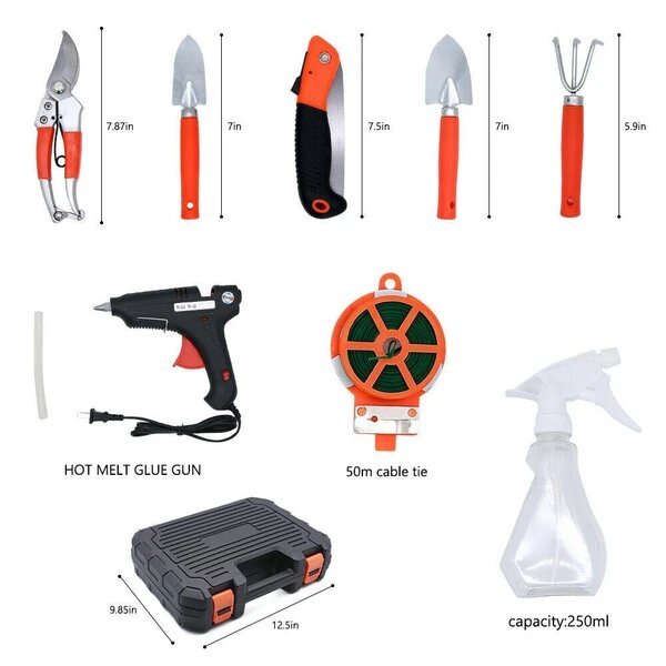 9 Pieces Garden Tool Set Gardening Tools Gift Kit Non-slip Handle with case - Image 4