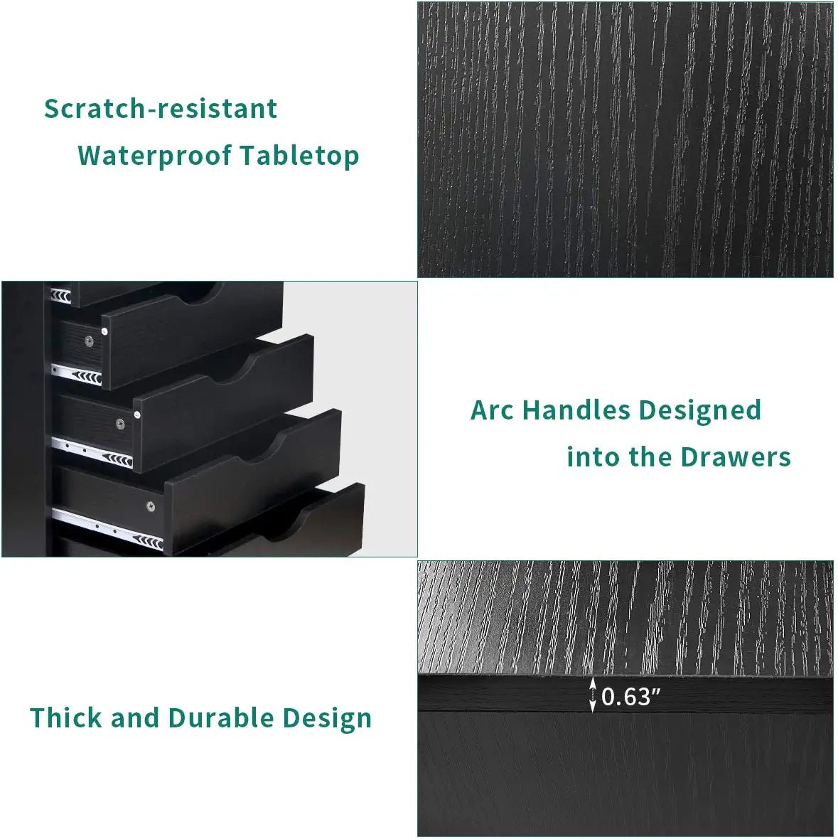 5 Black And White Dresser Tall Drawer Chest For Bedroom And Home Office - Image 17