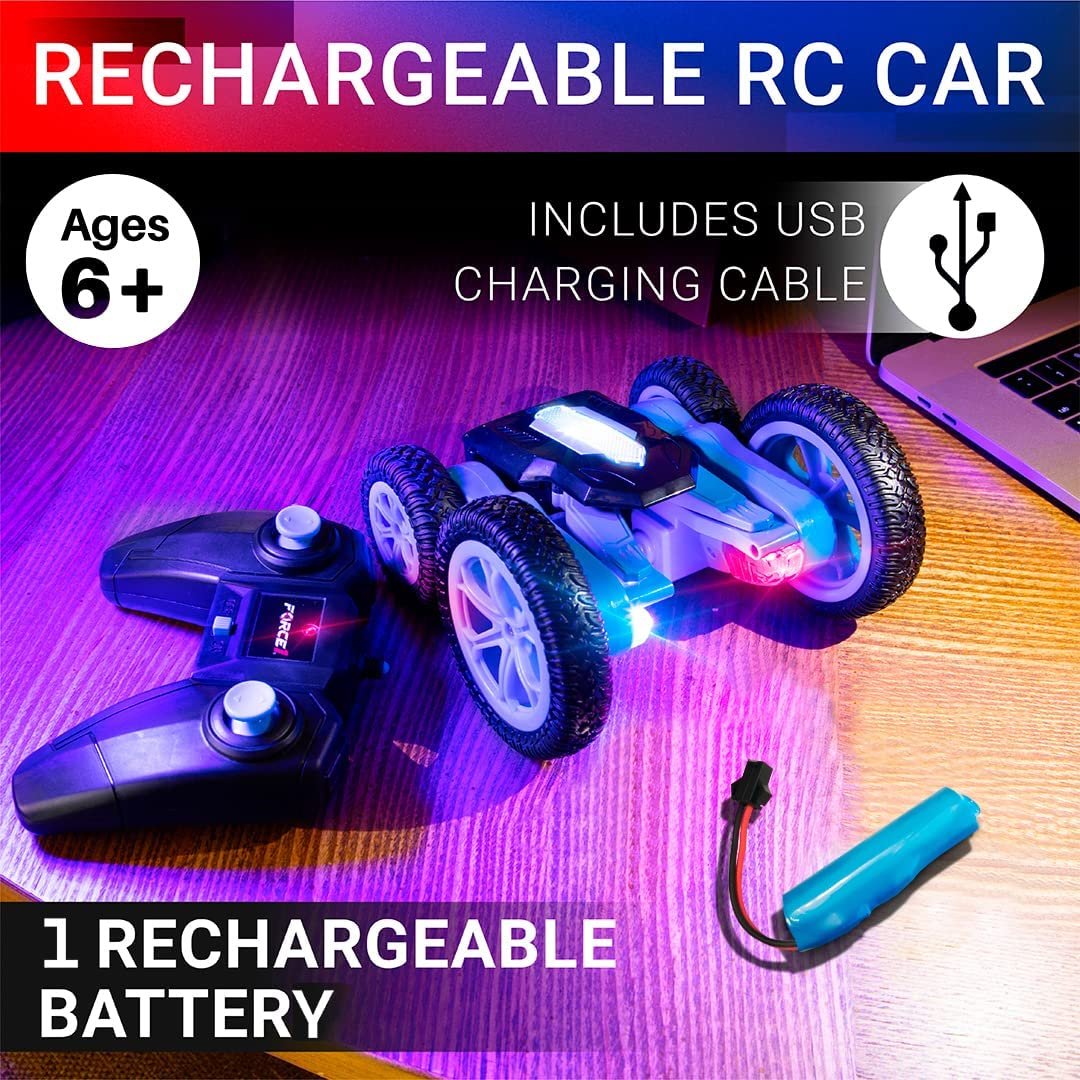 Lightning Fast Tornado RC Car for Kids: 360 Flips, All-Terrain Tires, LEDs, and Easy Remote Control - Image 6