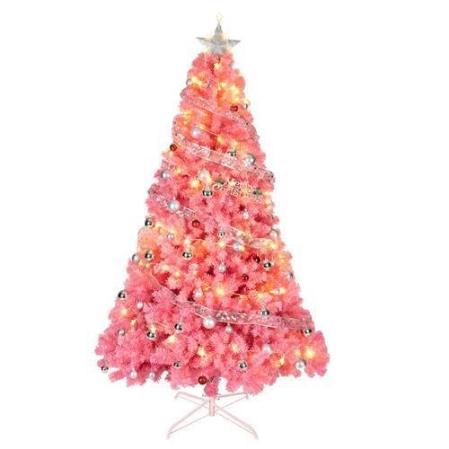 7.5ft Pink Artificial Christmas Tree Hinged Spruce Full Tree - Best White Pencil Christmas Tree - Image 11