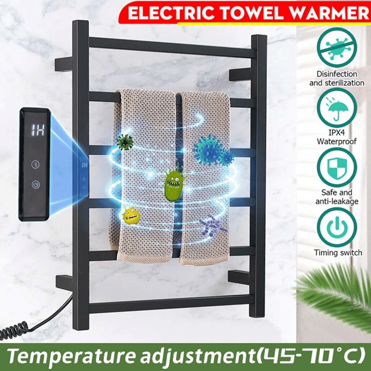 Best Towel Warmer Electric - Heated Towel Radiator Rail - Image 2