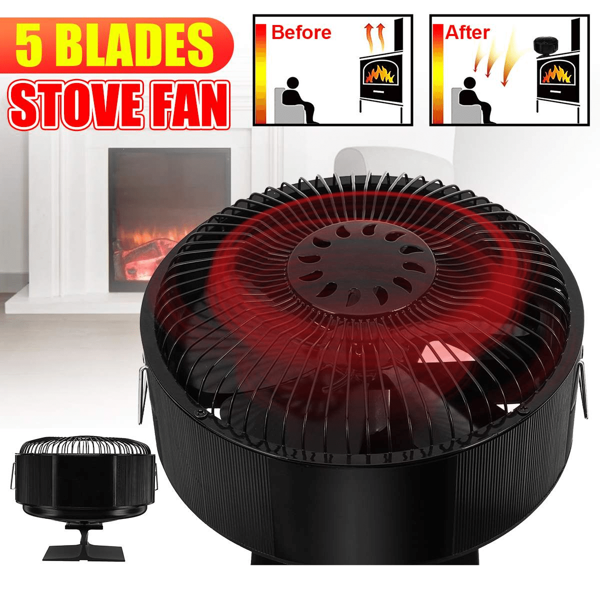 Heat Powered Wood Stove Fan - Wood Burner Fireplace Fan - Image 3