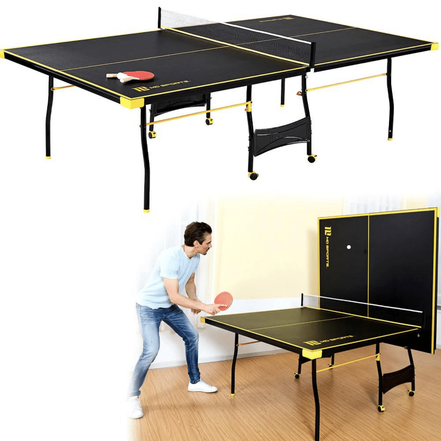 Outdoor And Foldable Ping Pong Tennis Table With Paddles And Balls - Image 2