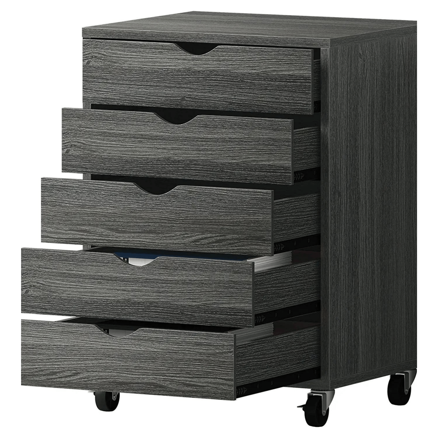 5 Black And White Dresser Tall Drawer Chest For Bedroom And Home Office