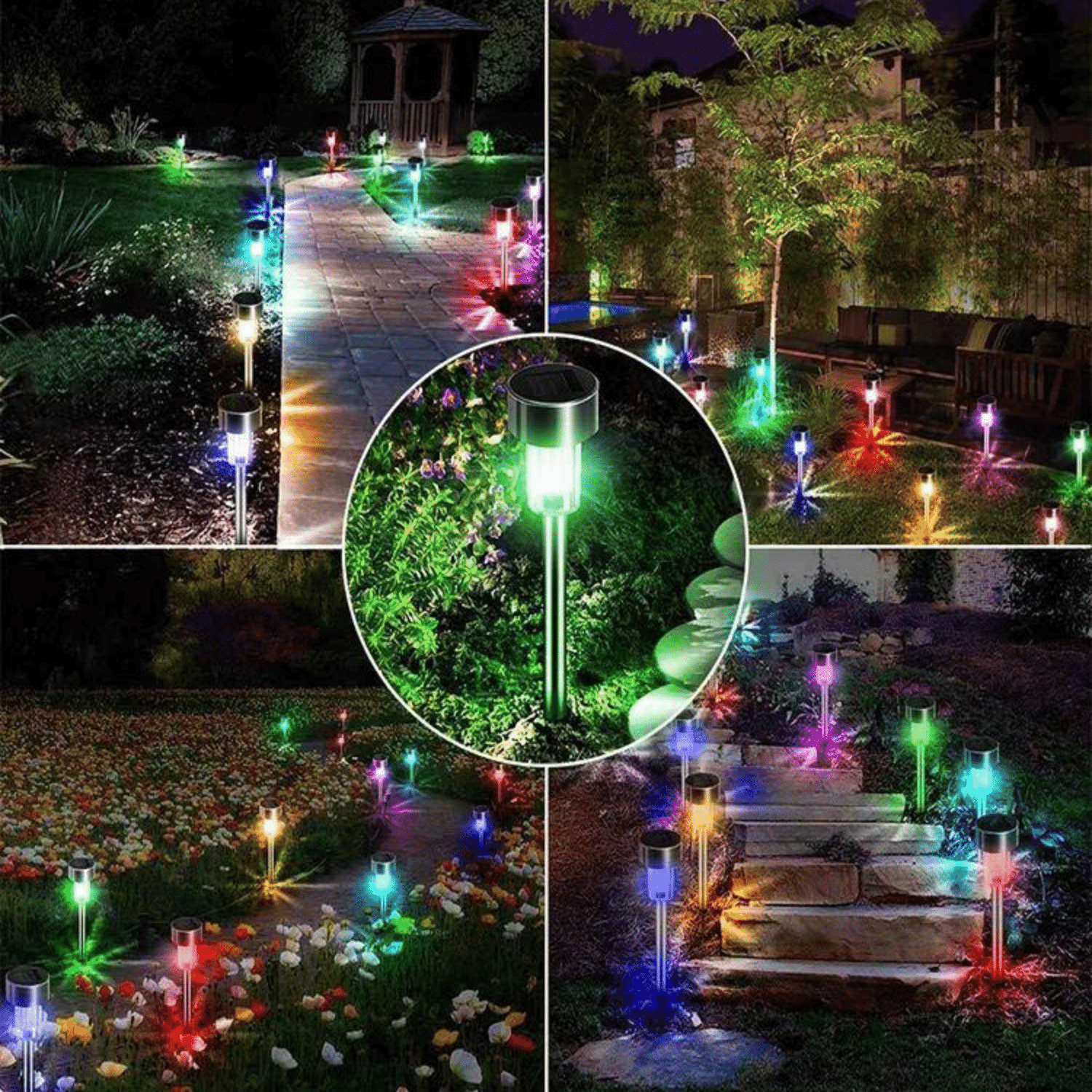 Color Changing Colorize Solar Lights - Best Solar Outdoor Pathway Lighting For Walkway - Image 2