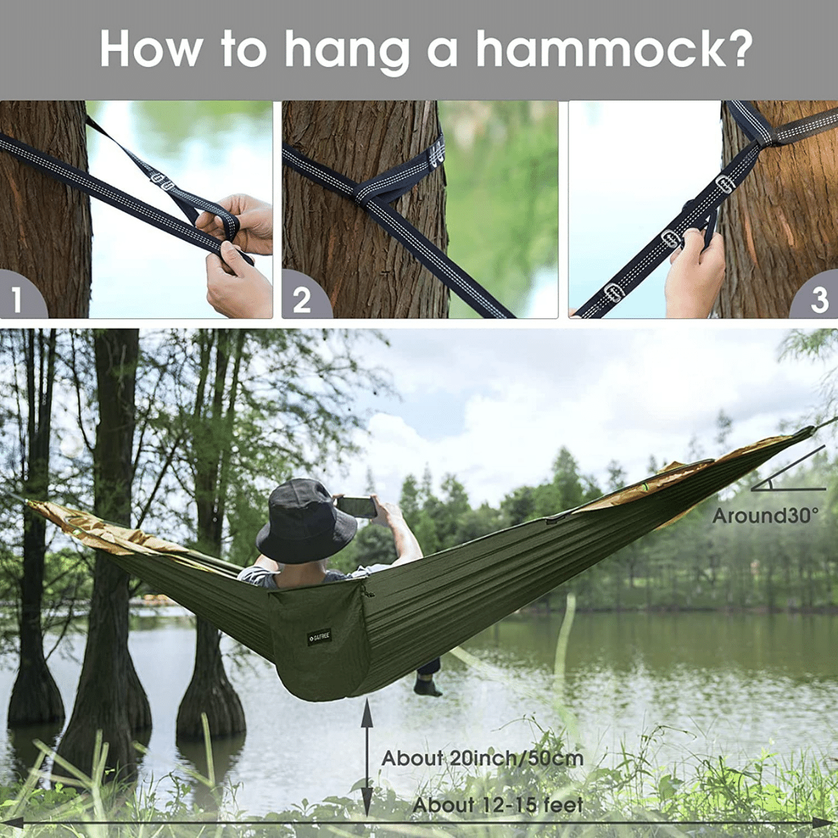 Enclosed Camping Hammock with Mosquito Net 2 Person - Image 4