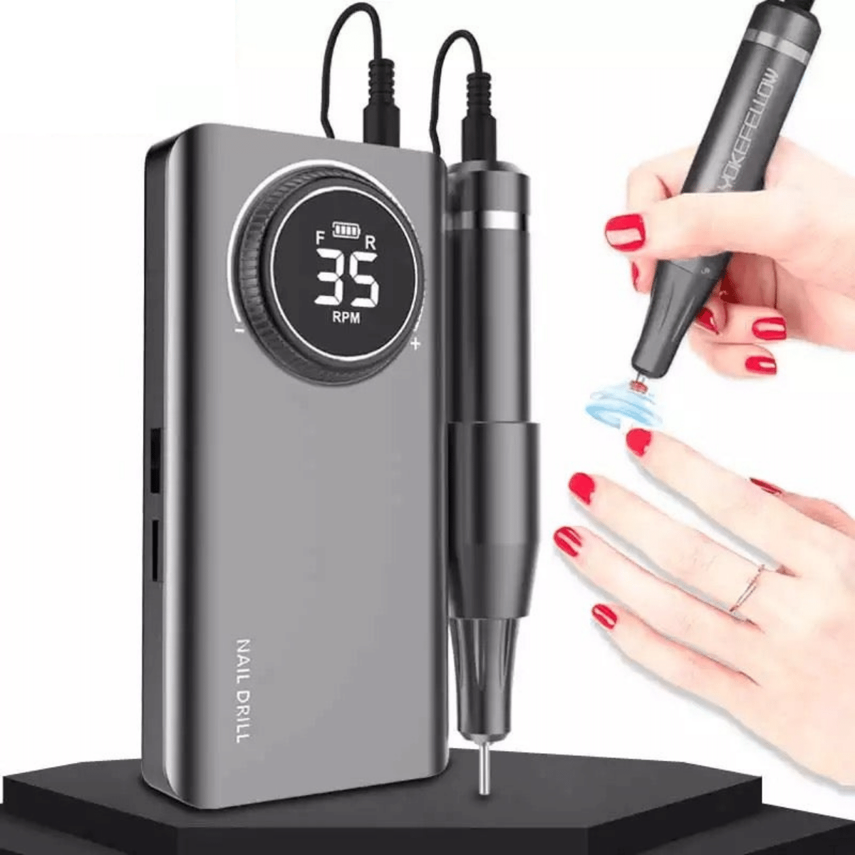 Electric Portable Nail Drill Machine - Professional 35000 Rpm Rechargeable Nail Drill Manicure Pedicure. - Image 3