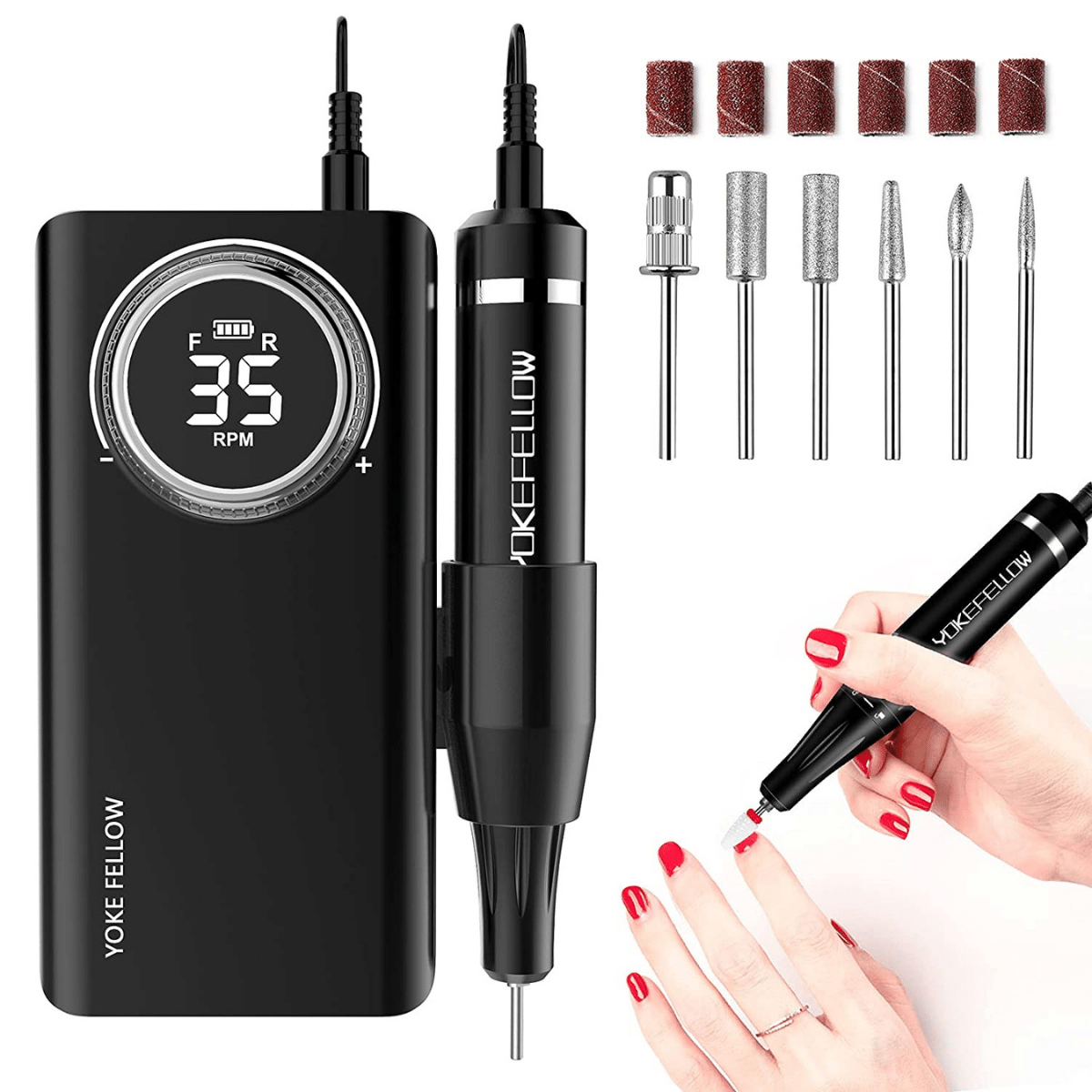 Electric Portable Nail Drill Machine - Professional 35000 Rpm Rechargeable Nail Drill Manicure Pedicure. - Image 4