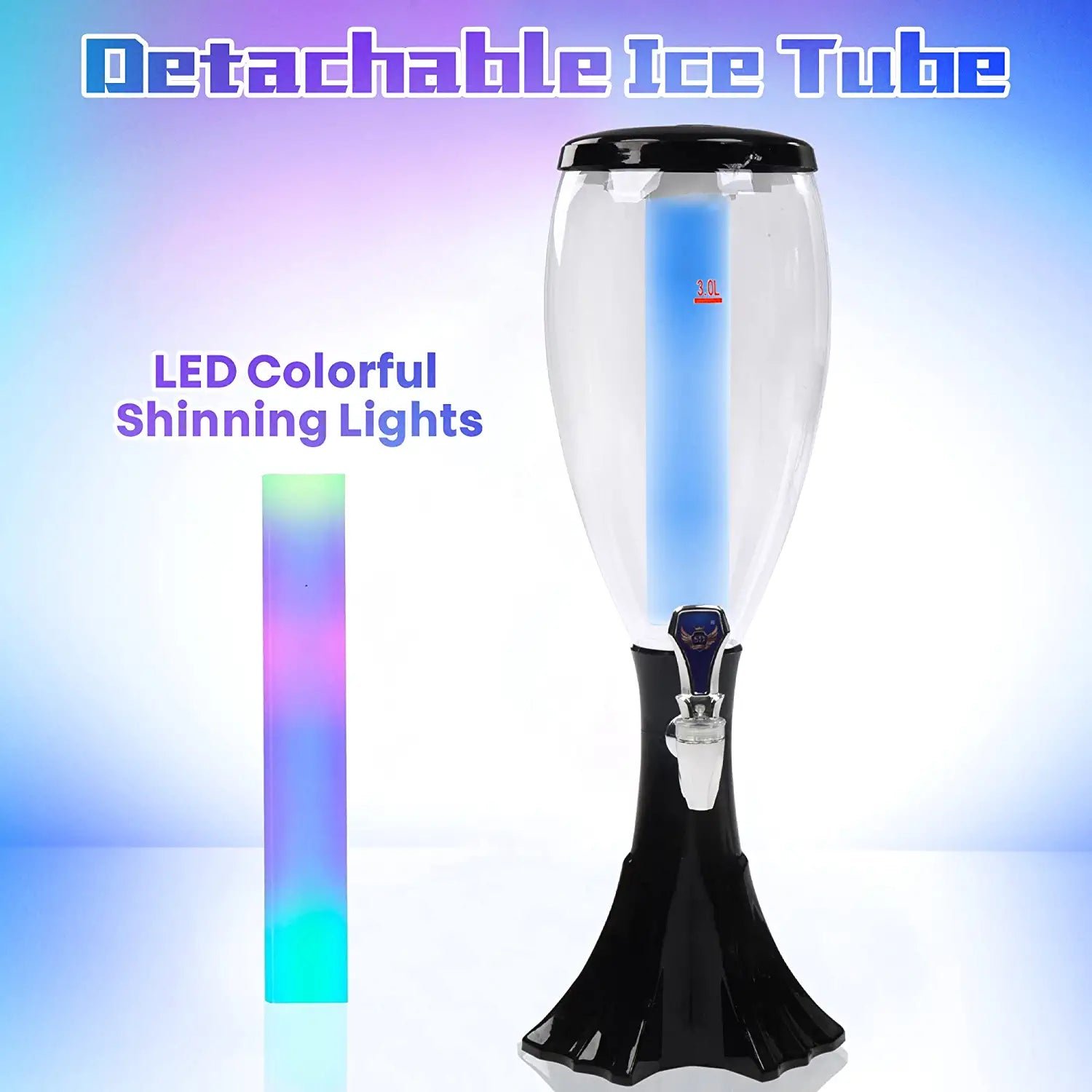 3L Glass Beer Drink Beverage Dispenser With Stand For Liquor, water, juice - Image 5