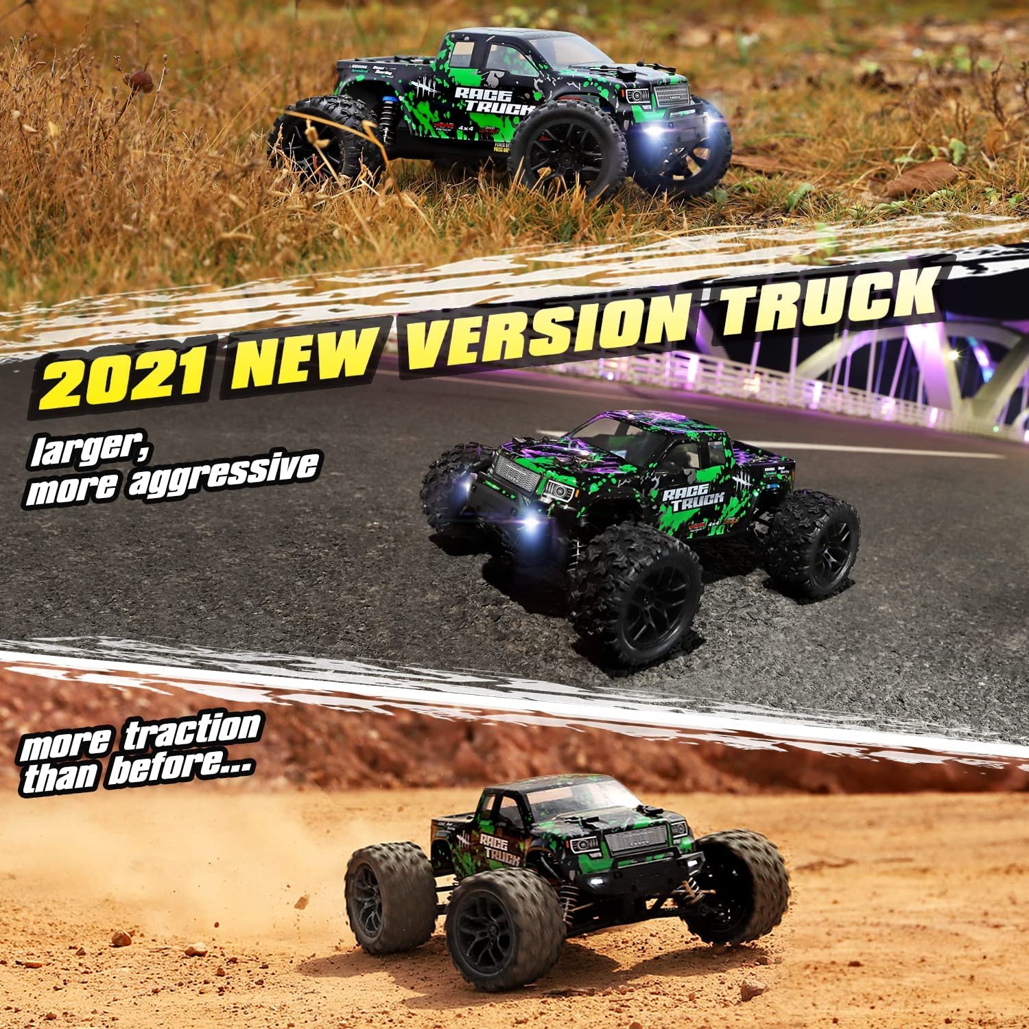 High-Speed 4WD All-Terrain RC Car: 36 KPH, 2.4 GHz Remote, Waterproof Off-Road Truck - Image 3