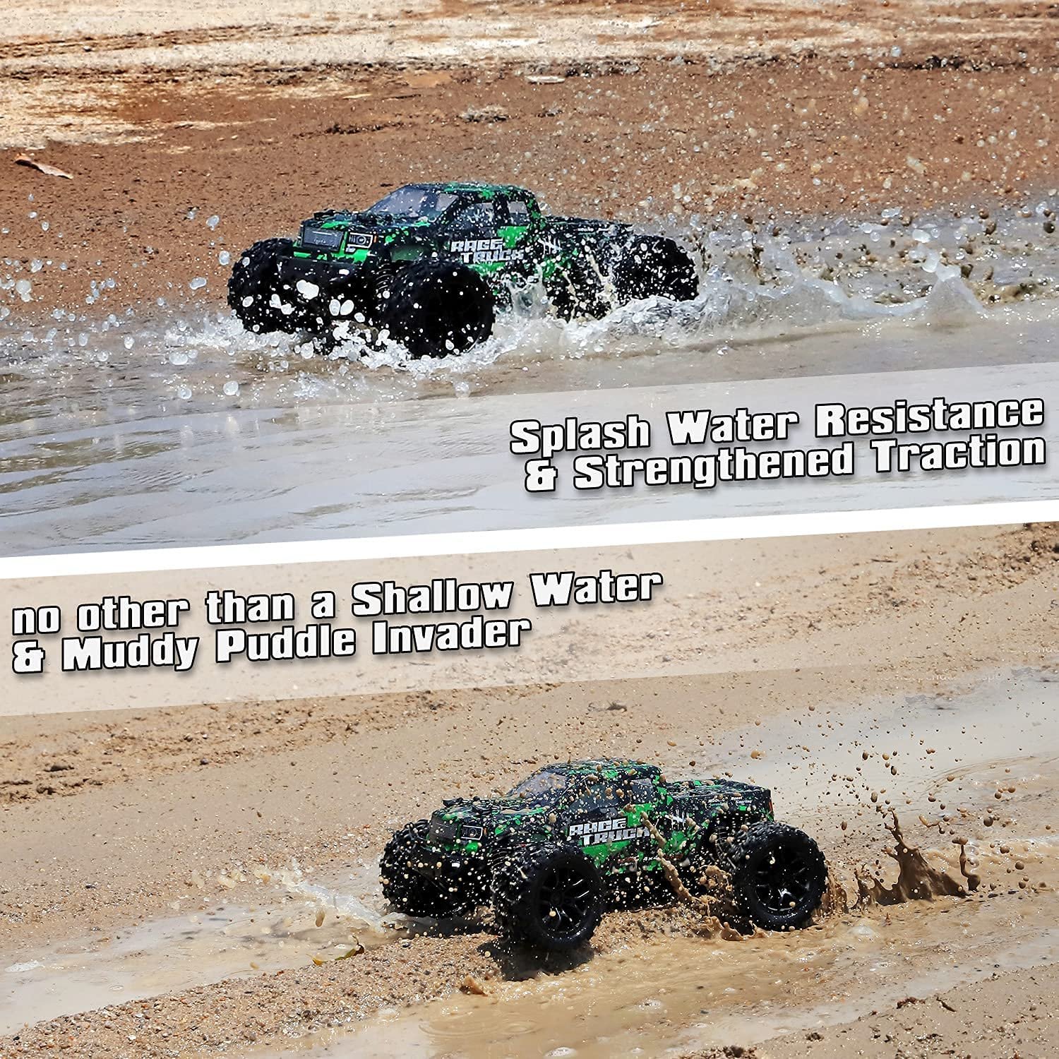 High-Speed 4WD All-Terrain RC Car: 36 KPH, 2.4 GHz Remote, Waterproof Off-Road Truck - Image 4
