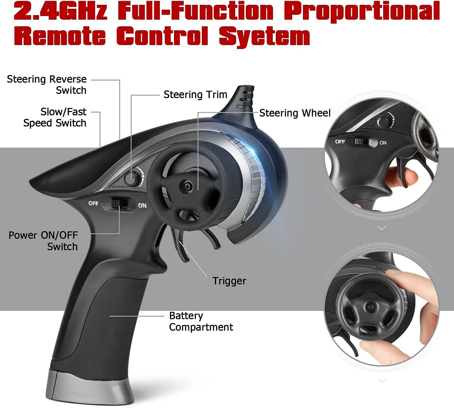 High-Speed 4WD All-Terrain RC Car: 36 KPH, 2.4 GHz Remote, Waterproof Off-Road Truck - Image 5