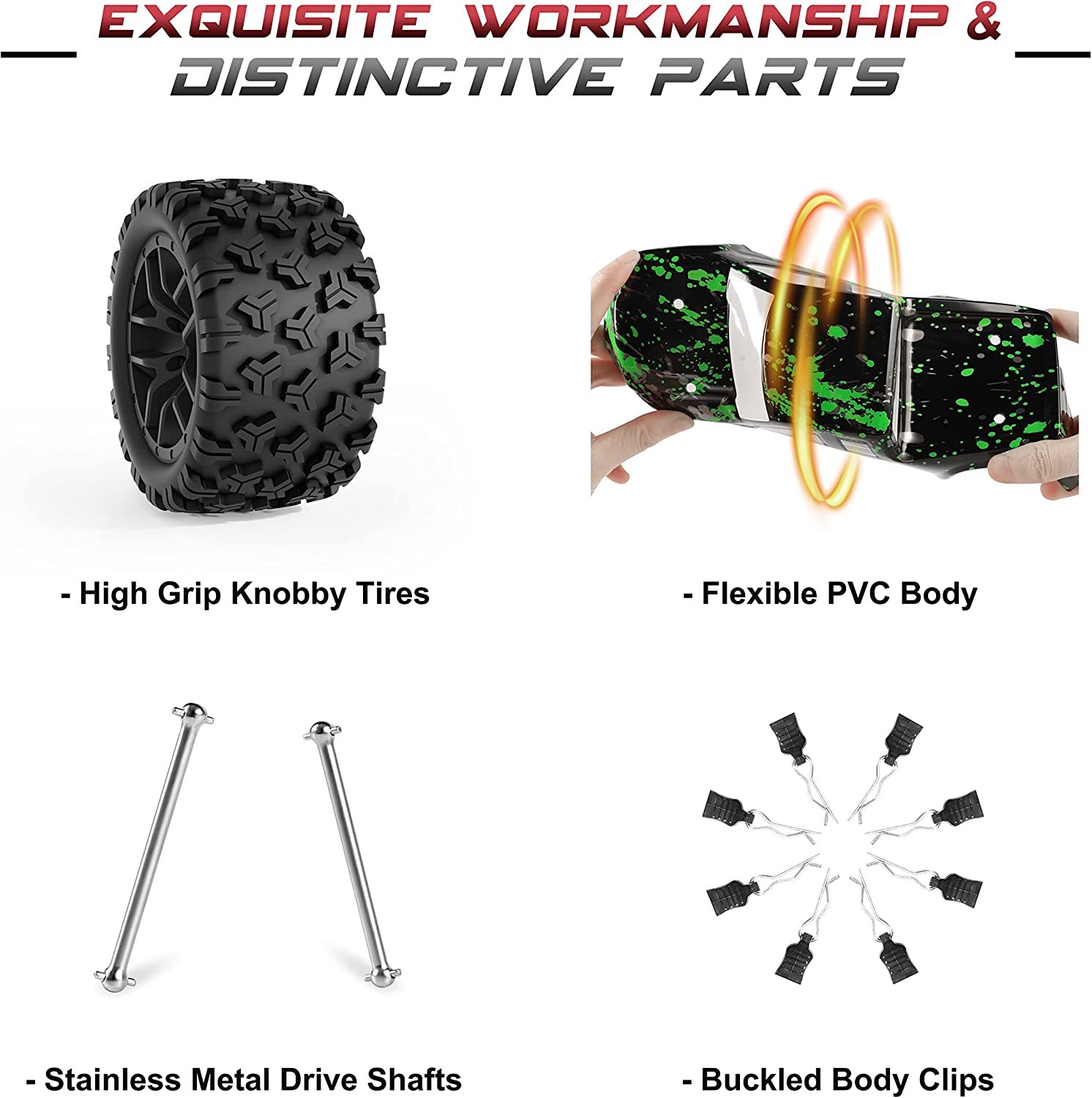 High-Speed 4WD All-Terrain RC Car: 36 KPH, 2.4 GHz Remote, Waterproof Off-Road Truck - Image 6