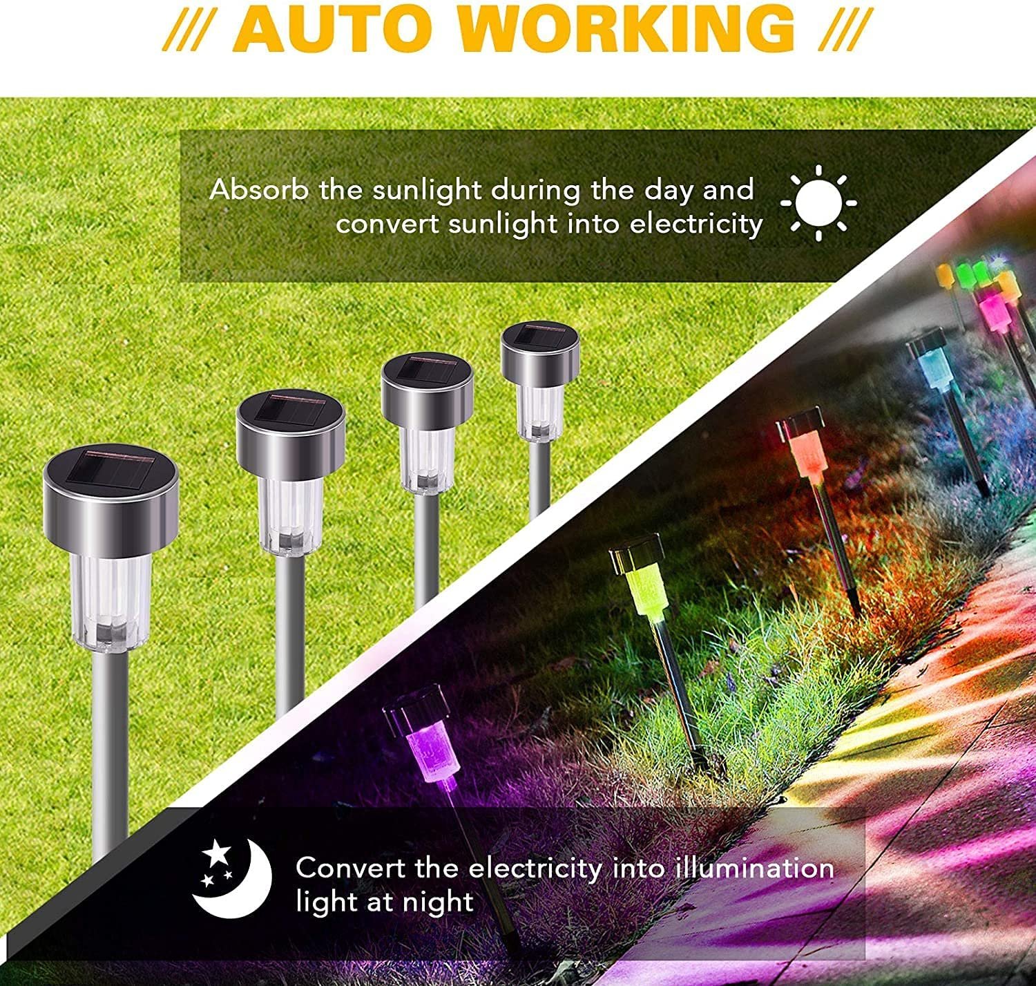 Color Changing Colorize Solar Lights - Best Solar Outdoor Pathway Lighting For Walkway - Image 9