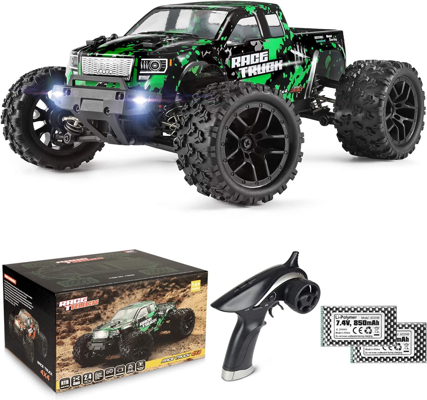 High-Speed 4WD All-Terrain RC Car: 36 KPH, 2.4 GHz Remote, Waterproof Off-Road Truck